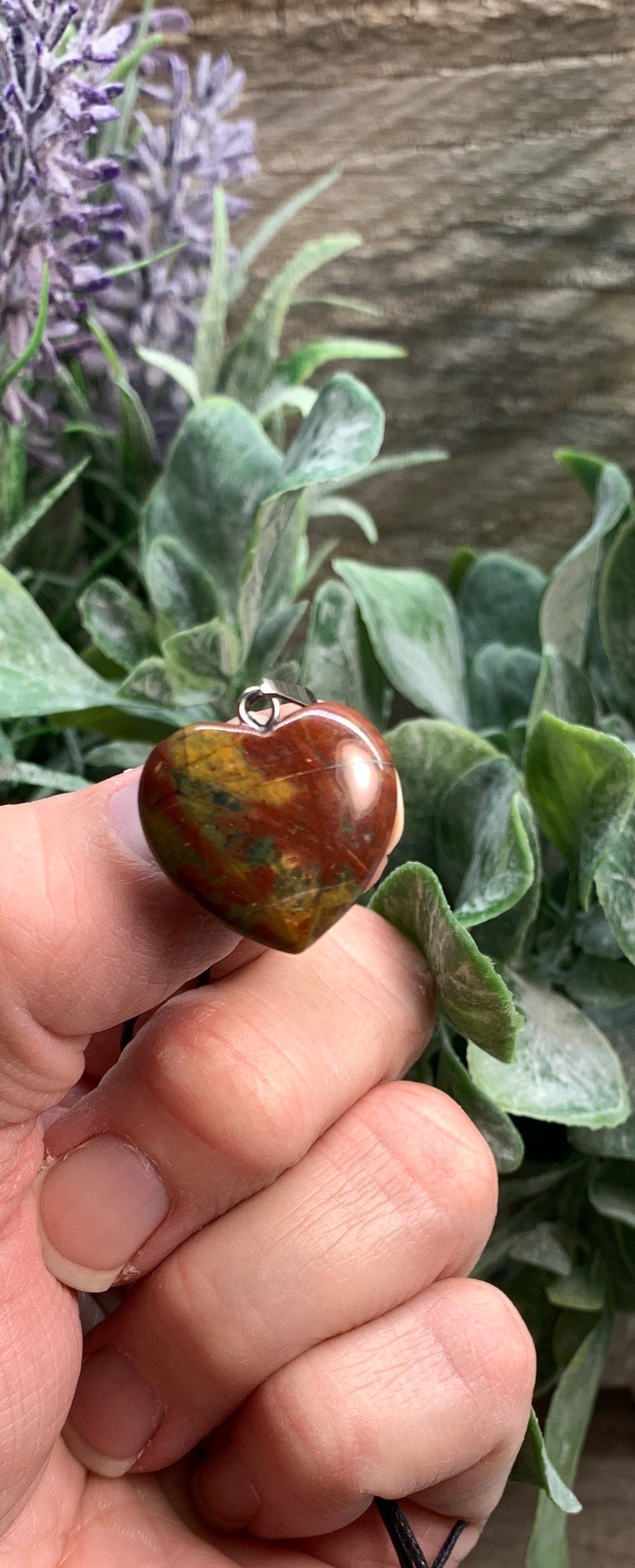 Dragon's Blood Jasper Heart Necklace HOT-0486