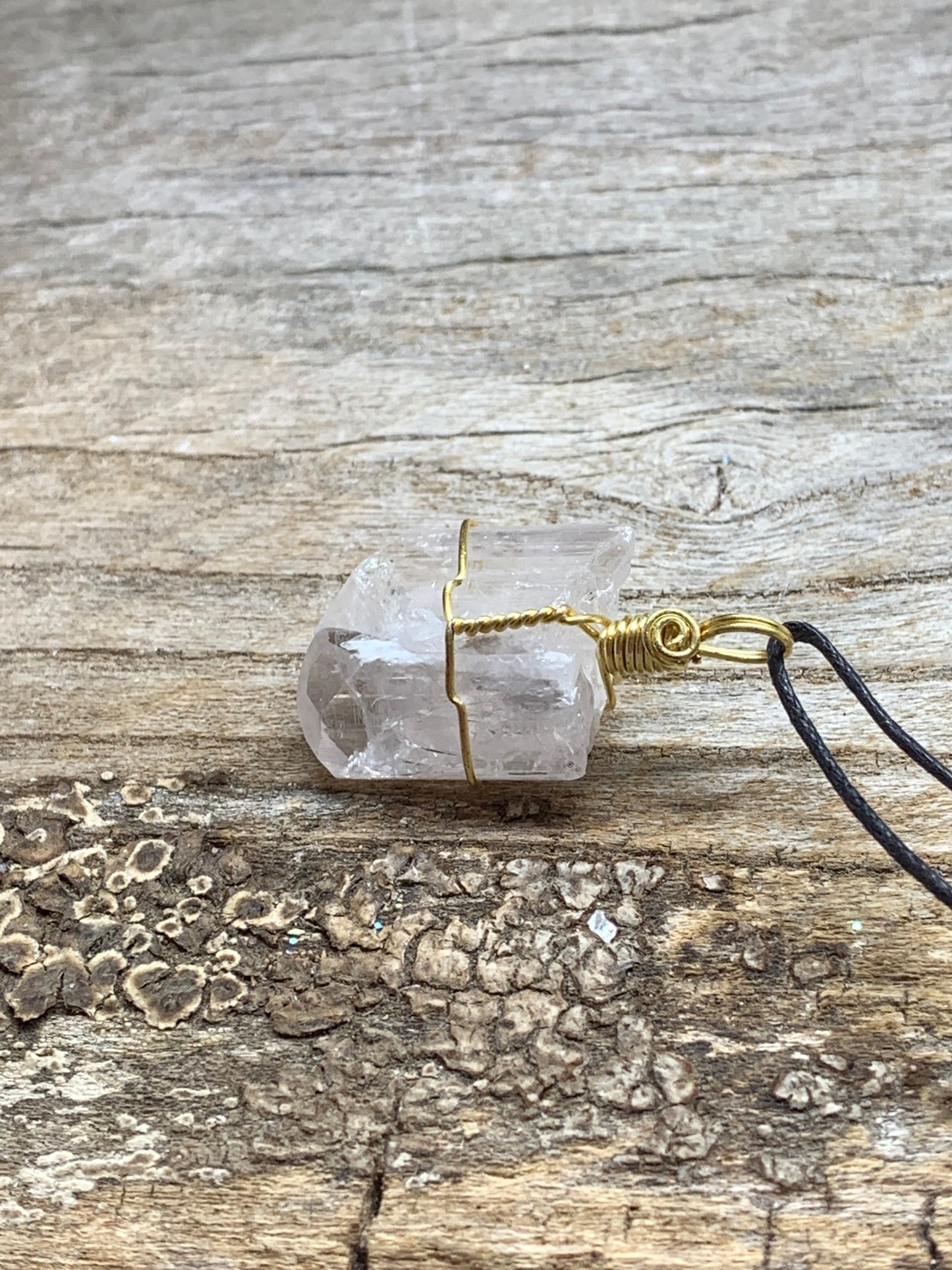 Danburite Wire Wrapped Necklace HOT-0395