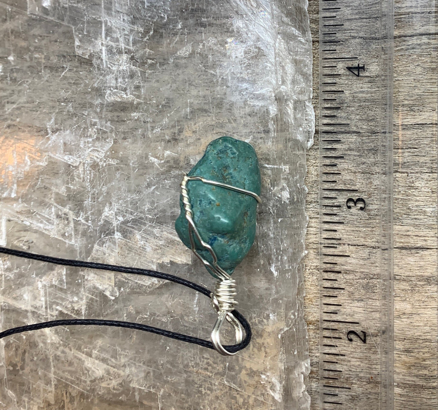 Turquoise Wire Wrapped Necklace  HOT-0389