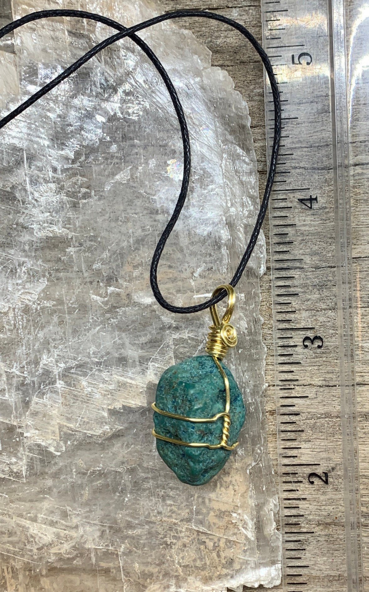 Turquoise Wire Wrapped Necklace  HOT-0373