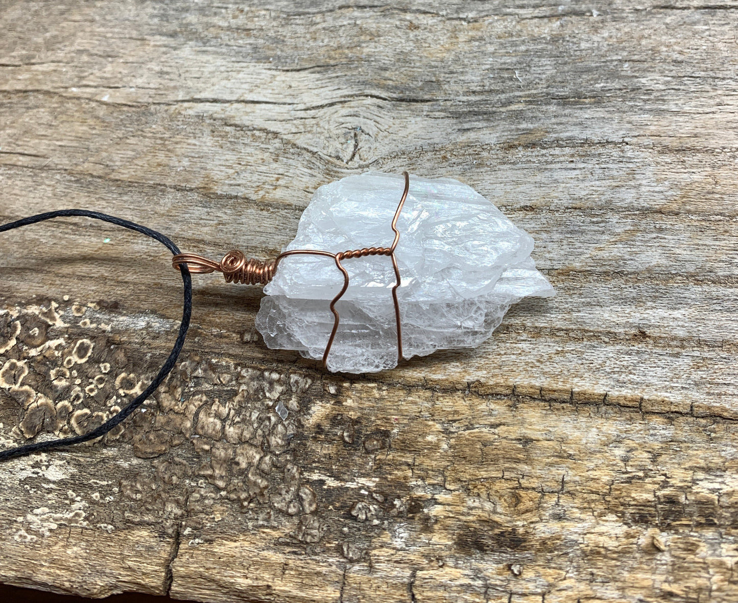 Danburite Wire Wrapped Necklace HOT-0374