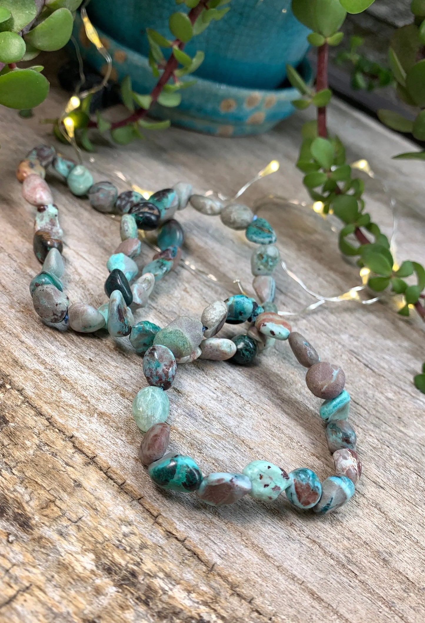 Chrisocolla Pebble Bracelet BRC-0126 Shop Wholesale Crystals
