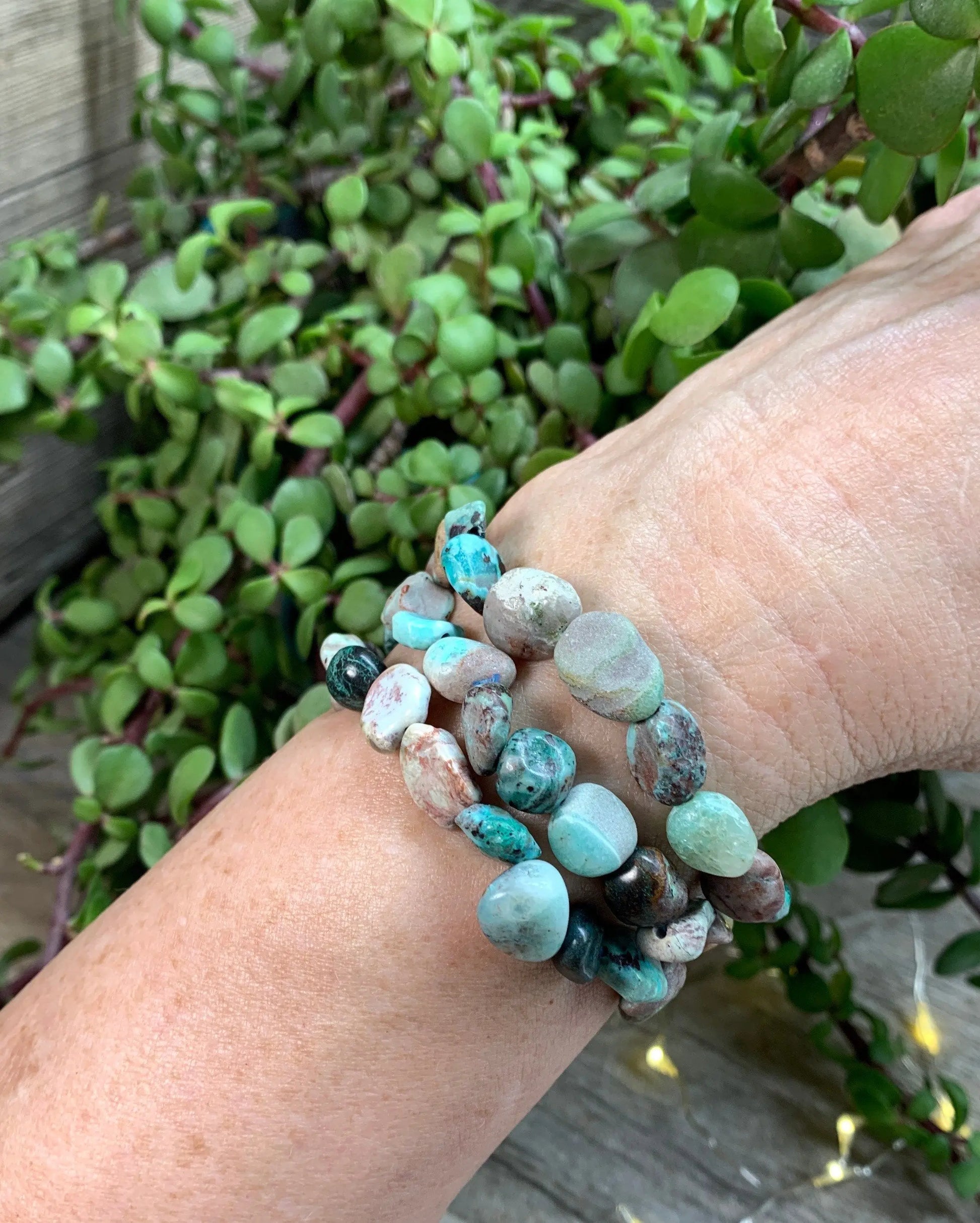 Chrisocolla Pebble Bracelet BRC-0126 Shop Wholesale Crystals