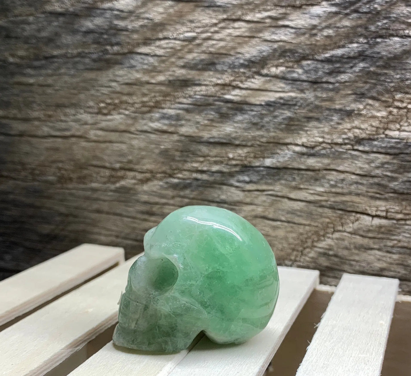 Green Fluorite Carved Skull FIG-0211 Shop Wholesale Crystals