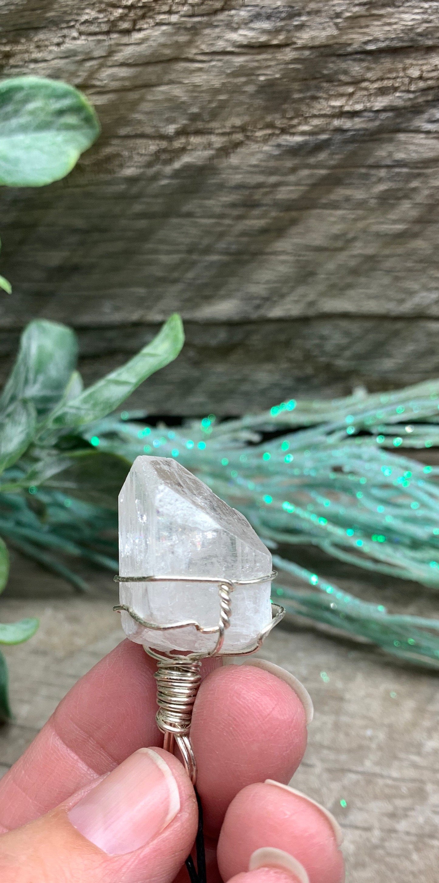 Danburite Wire Wrapped Necklace HOT-0514