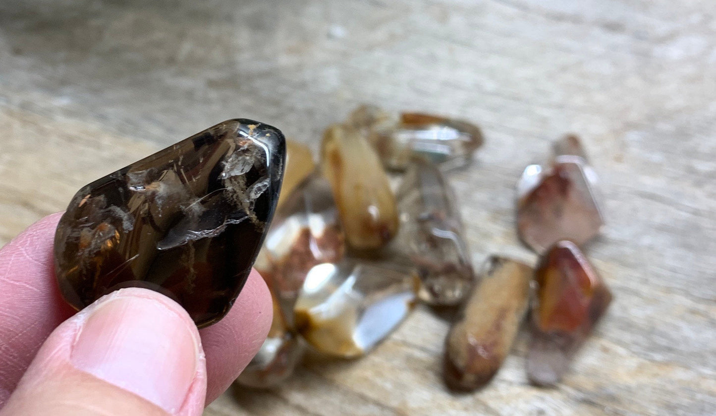 Angel Phantom Quartz Tumbled Crystal Point (Amphibole) 0731 (1”- 1 3/4")