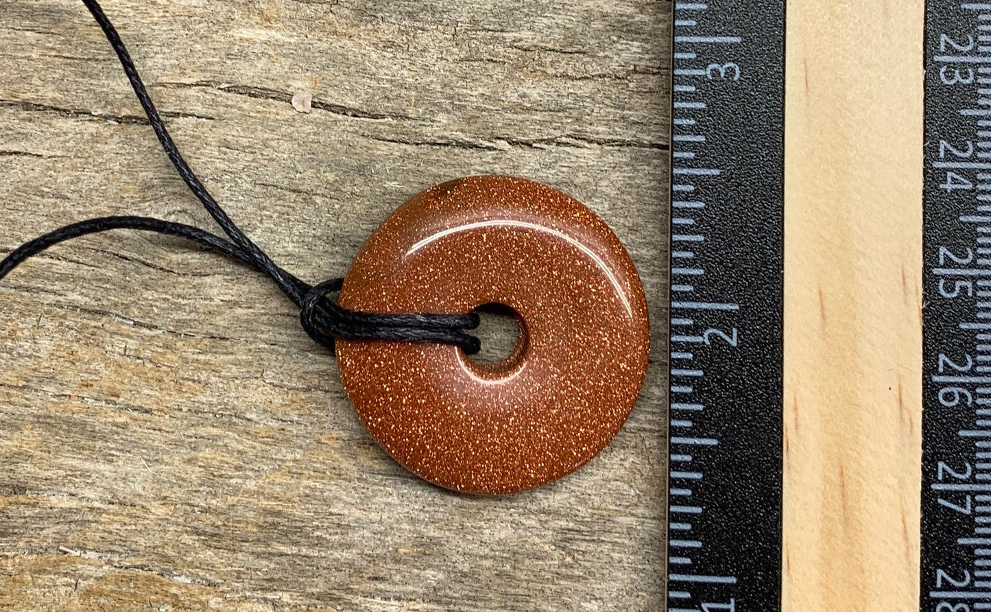 Goldstone Pi Stone Necklace HOT-0601 30mm