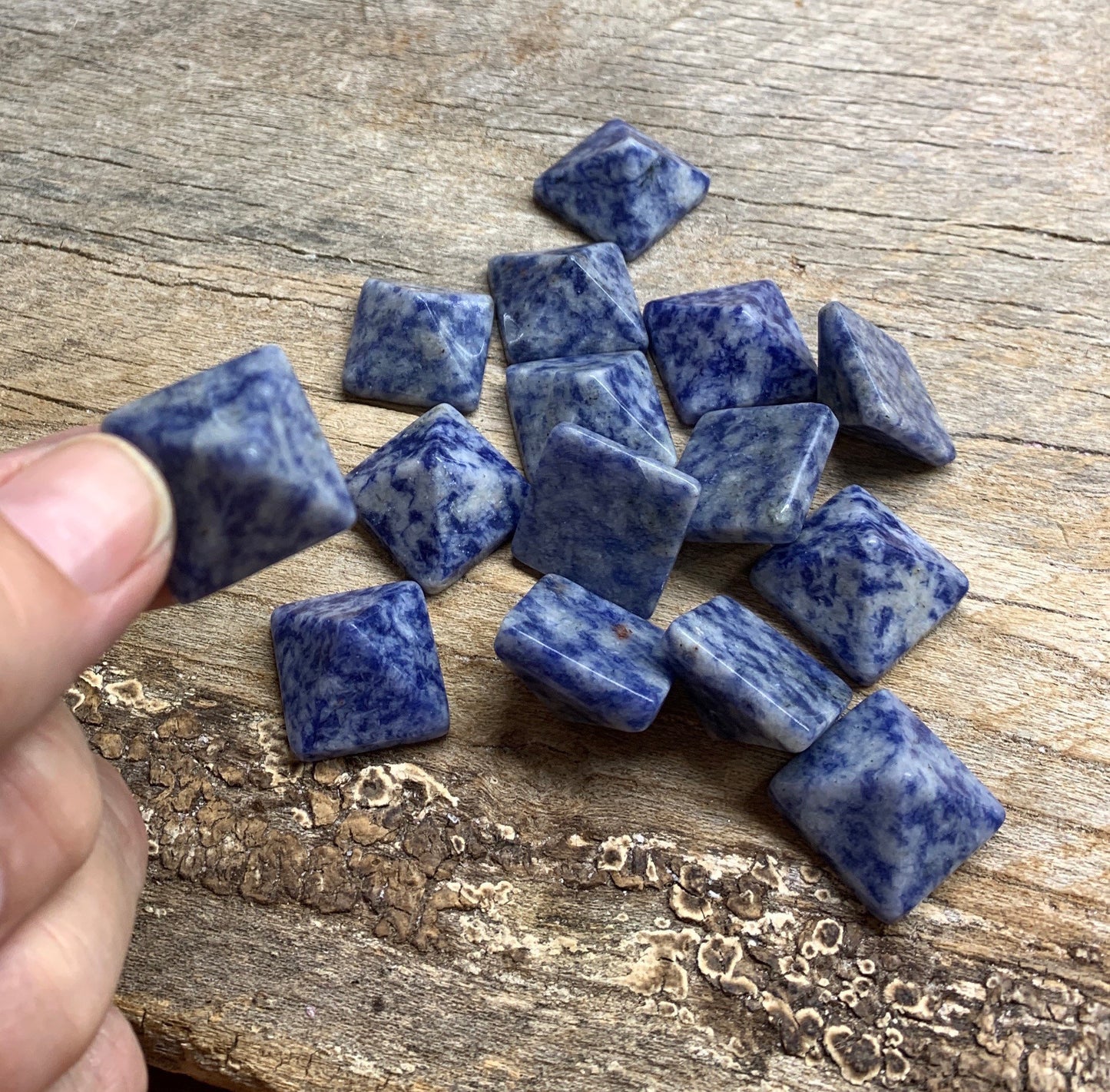 Sodalite Pyramid (Approx. 3/4” x 3/4" x 5/8") 0242