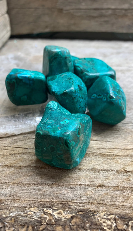 Chrysocolla Large Tumbled Stone 0622 (1”- 1 3/4”) Shop Wholesale Crystals