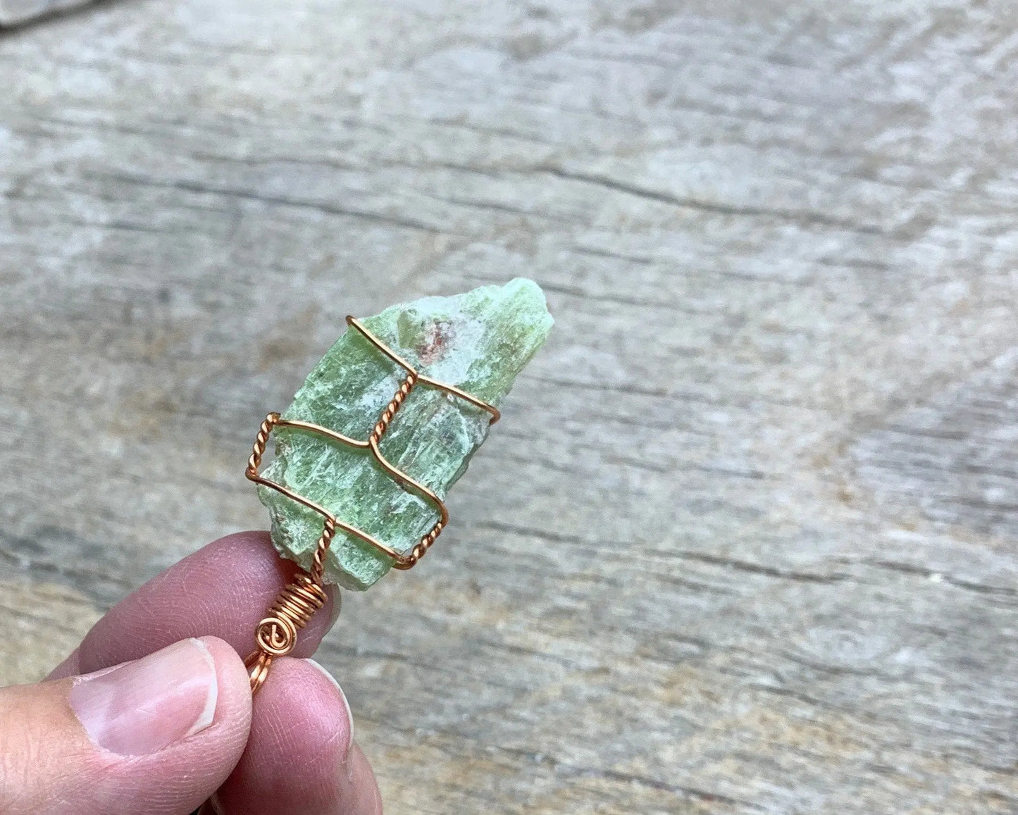 Green Kyanite Wire Wrapped Necklace NCK-1571 Shop Wholesale Crystals