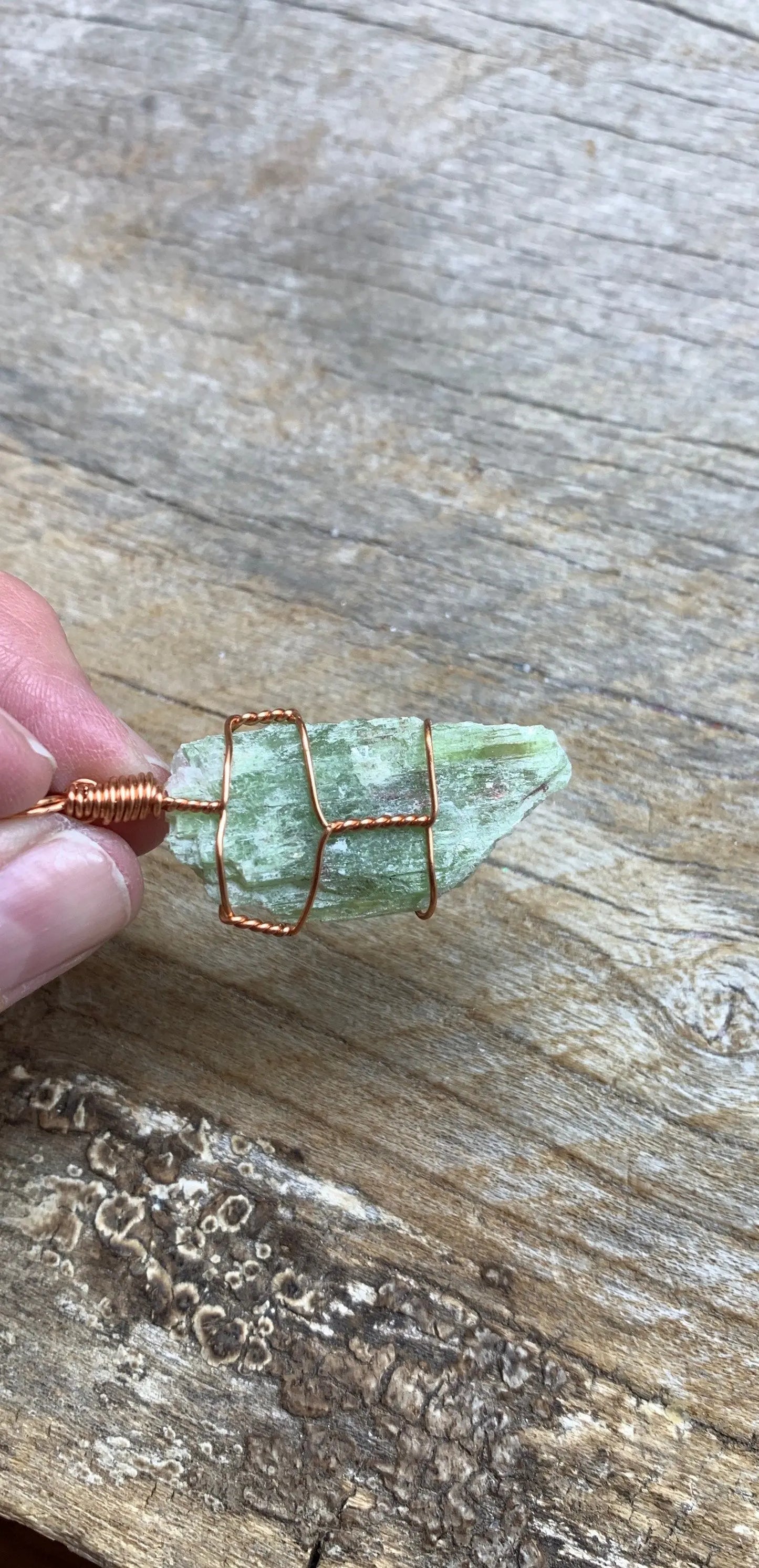 Green Kyanite Wire Wrapped Necklace NCK-1571 Shop Wholesale Crystals
