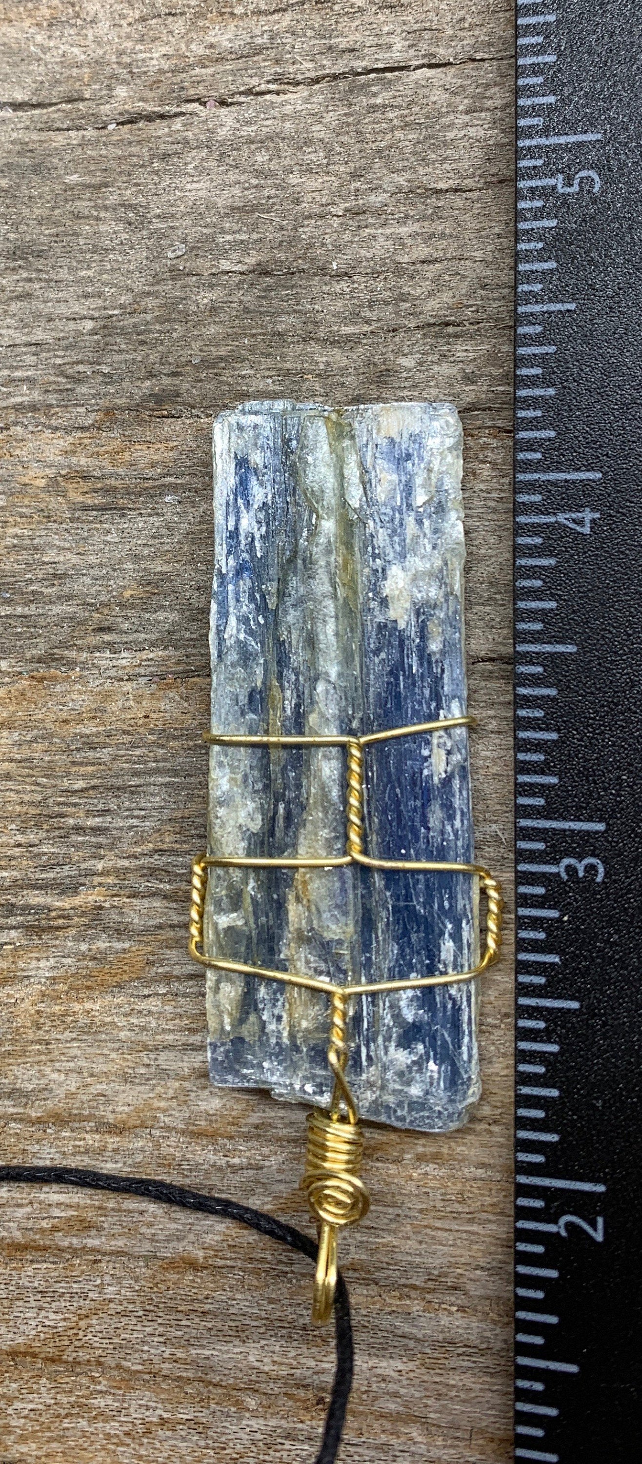 Blue Kyanite Necklace, Wire Wrapped, Hand Made, Beautiful, Abundance NCK-1556