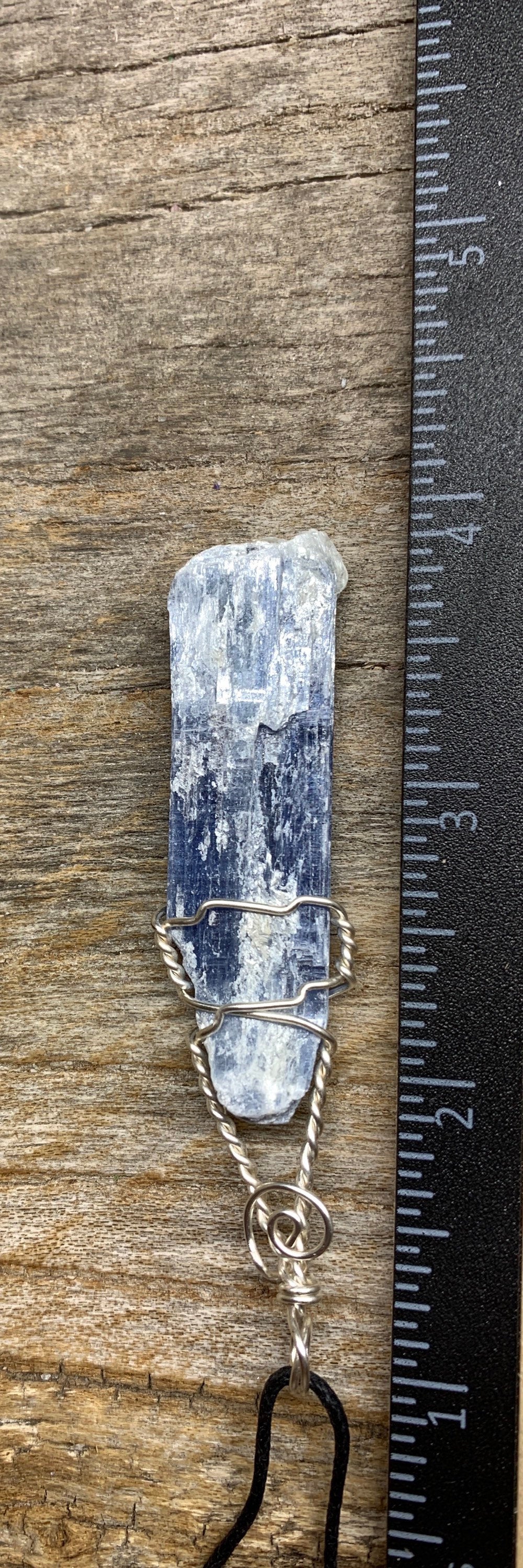 Blue Kyanite Necklace, Wire Wrapped, Hand Made, Beautiful, Abundance NCK-1506