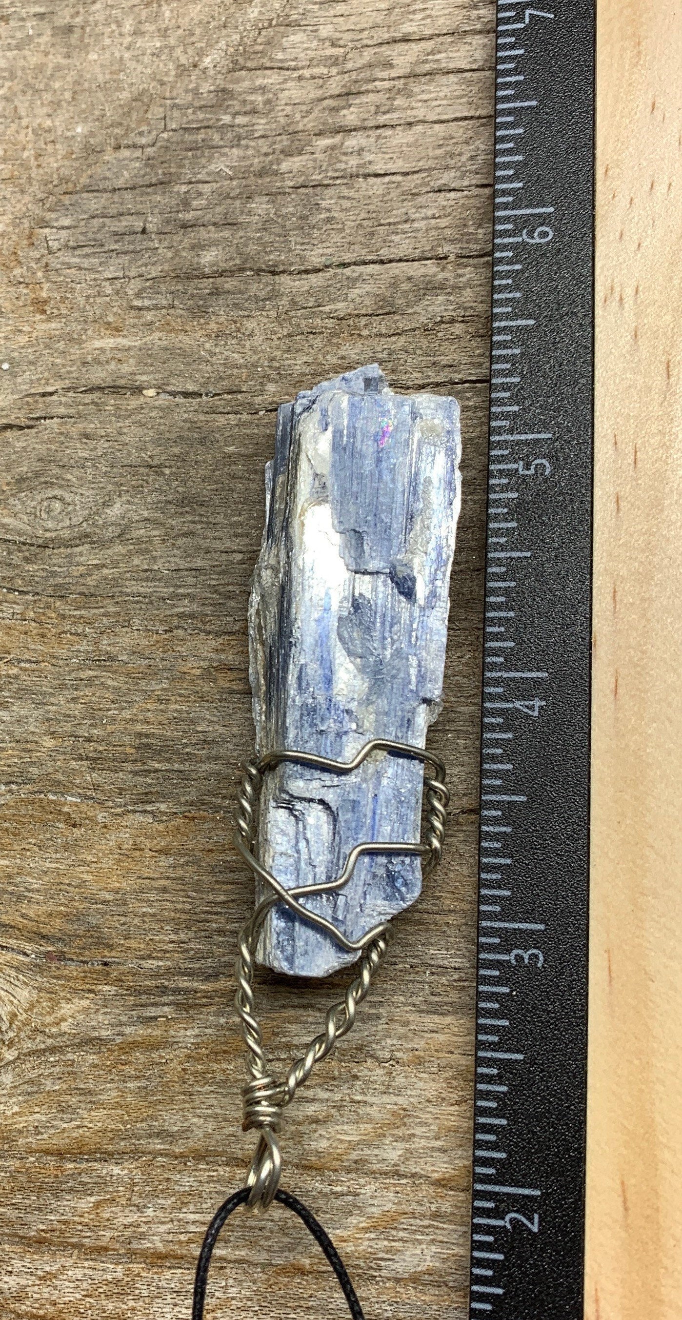 Blue Kyanite Necklace, Wire Wrapped, Hand Made, Beautiful, Abundance NCK-1509