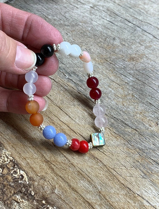 Cancer Zodiac Gemstone Bracelet BRC-0218 Handmade - Shop Wholesale Crystals