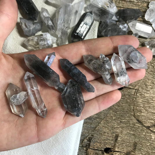 Naturally Terminated (Double Terminated, Tibetian Quartz Crystal, (Approx 3/4" - 1 1/4") One Crystal, Grid Making or Wire Wrapping 0188 Shop Wholesale Crystals