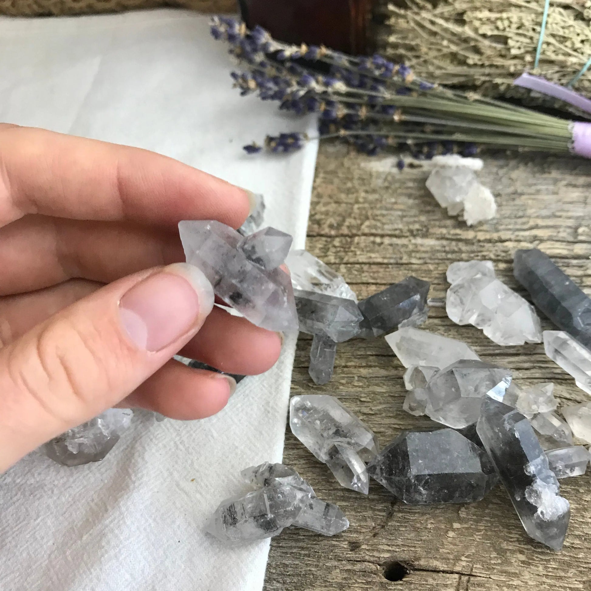 Naturally Terminated (Double Terminated, Tibetian Quartz Crystal, (Approx 3/4" - 1 1/4") One Crystal, Grid Making or Wire Wrapping 0188 Shop Wholesale Crystals