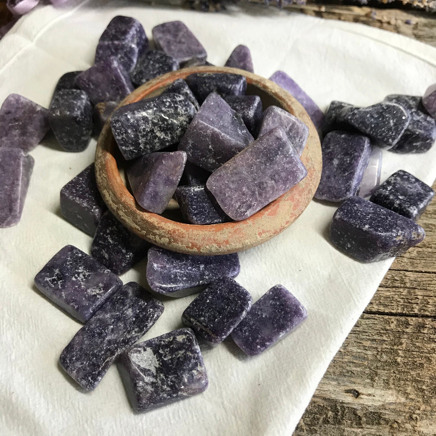 Lepidolite, Polished Tumbled Stone (Approx 3/4" - 1")  Polished Stone of Transition, for Wire Wrapping or Crystal Grid Supply 0632