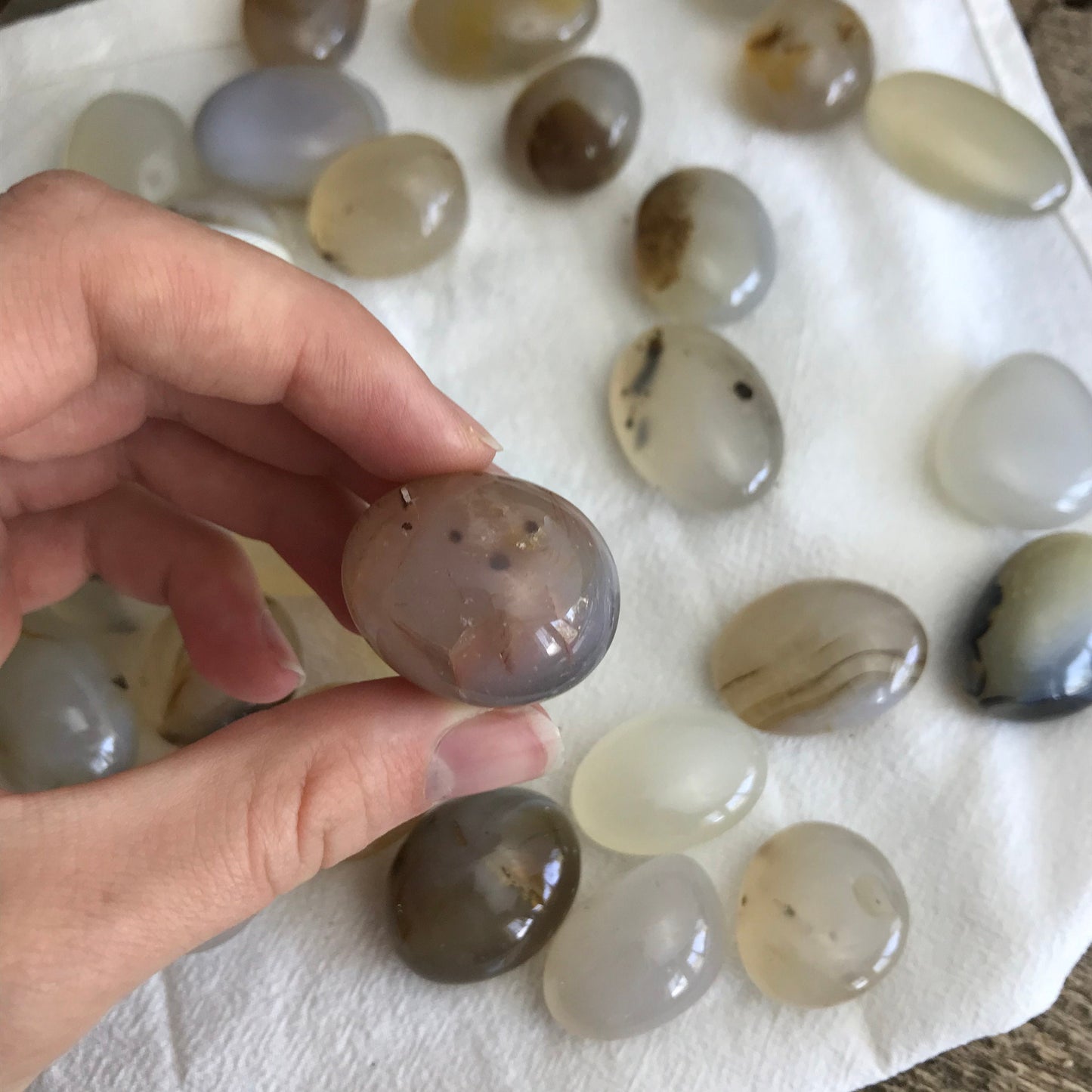 Aquatic Agate, Polished Tumbled Stone (Approx 3/4" - 1 1/4" long) BIN-1311 Polished Nurturing Stone