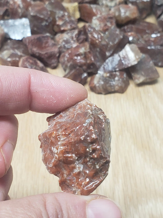 Red Calcite, One stone (Approx 1 "x 1 1/4" ), Rough  Healing Crystal, Energy Cleanser, Root Chakra 1313 Shop Wholesale Crystals