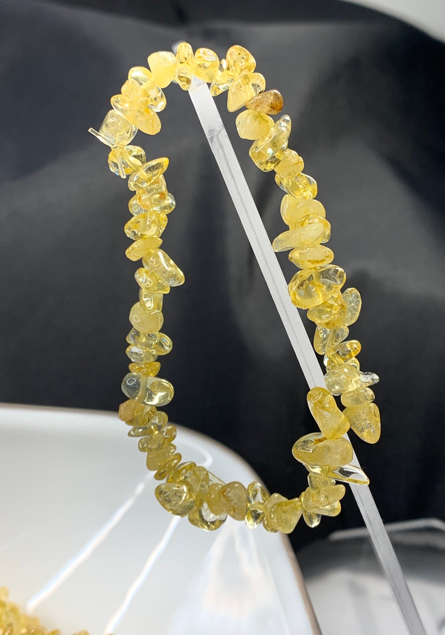 Citrine Chip Bracelet, Hand Made, Solar Plexus Crystal, Happiness Stone 1100