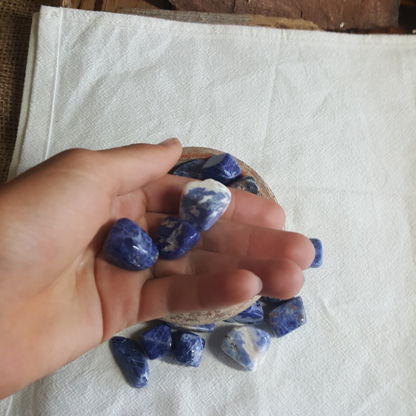 Sodalite Polished Tumbled Stone (Approx 5/8" - 3/4") for Wire Wrapping or Crystal Grid Supply BIN-1313