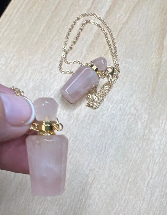 Rose Quartz Potion Bottle Necklace with screw on Top NCK-2661 Shop Wholesale Crystals