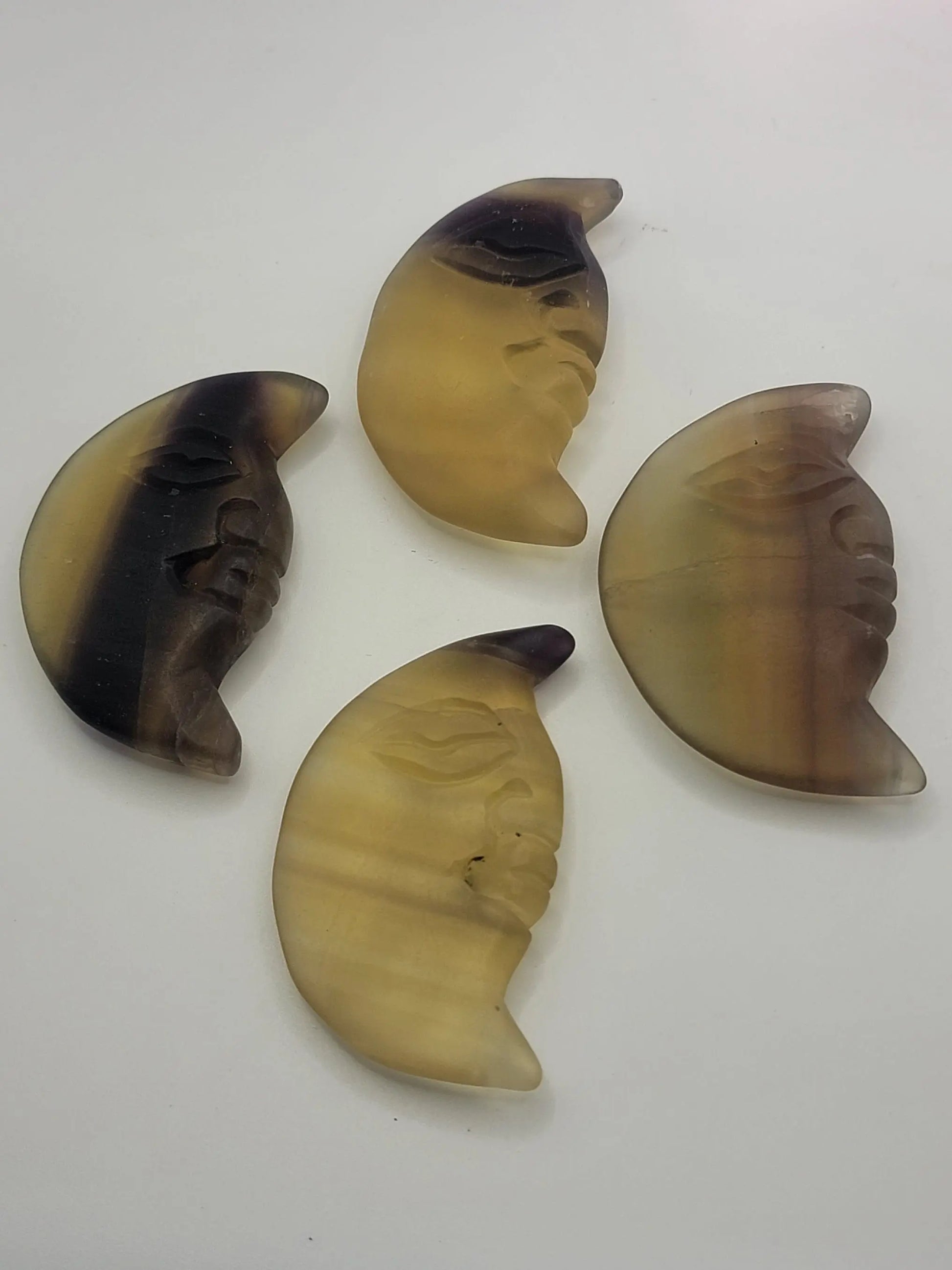 Yellow Fluorite Moon Carving (Approx. 1 5/8" - 2 1/2") 0065 Shop Wholesale Crystals