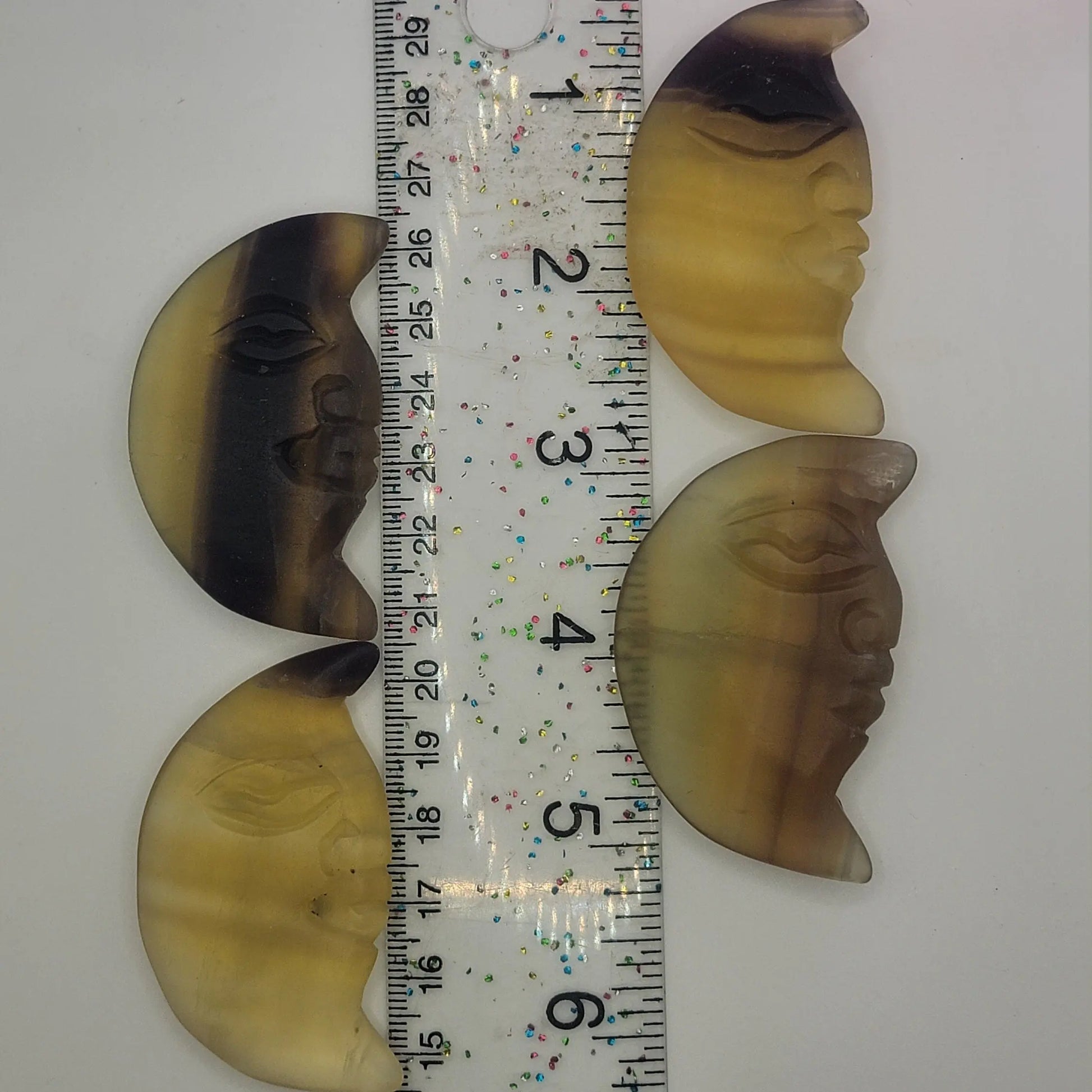 Yellow Fluorite Moon Carving (Approx. 1 5/8" - 2 1/2") 0065 Shop Wholesale Crystals
