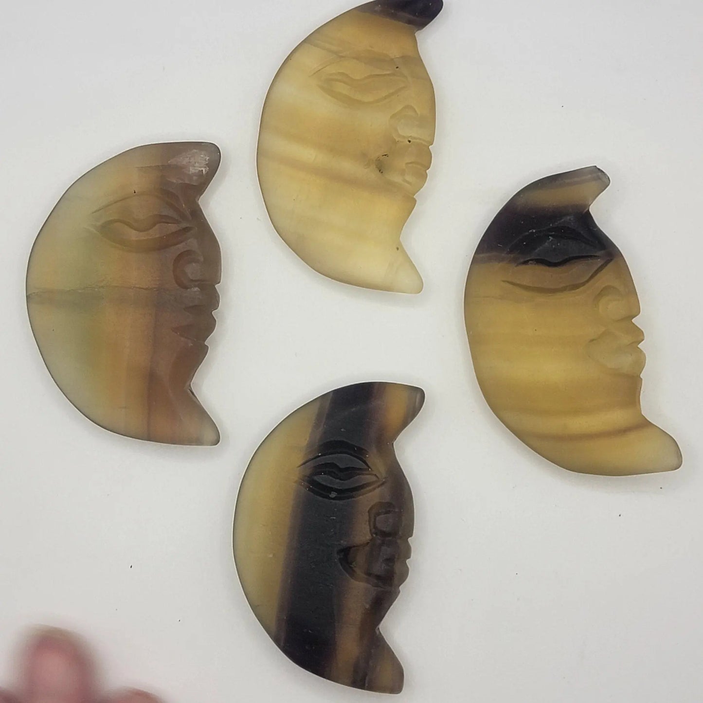 Yellow Fluorite Moon Carving (Approx. 1 5/8" - 2 1/2") 0065 Shop Wholesale Crystals