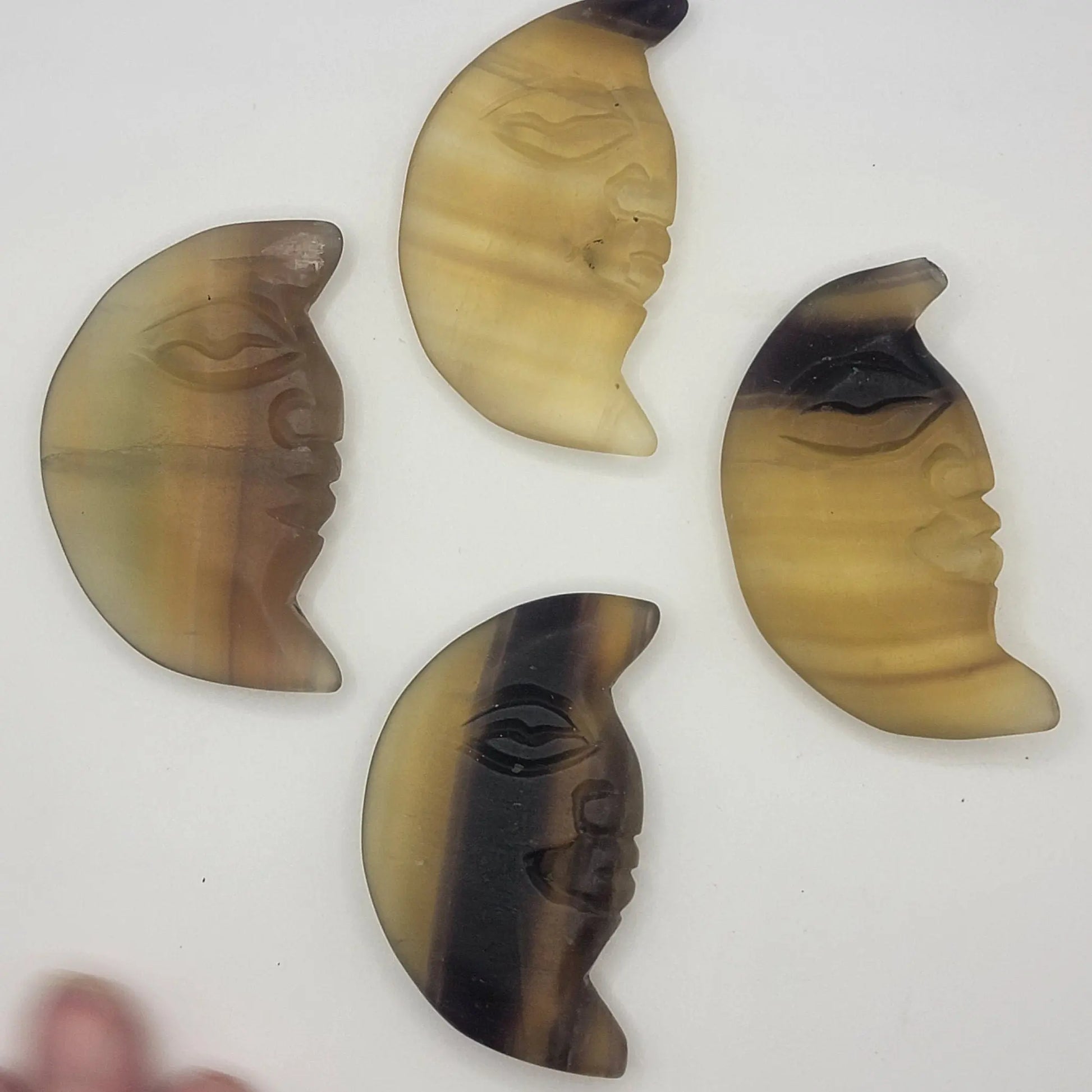 Yellow Fluorite Moon Carving (Approx. 1 5/8" - 2 1/2") 0065 Shop Wholesale Crystals