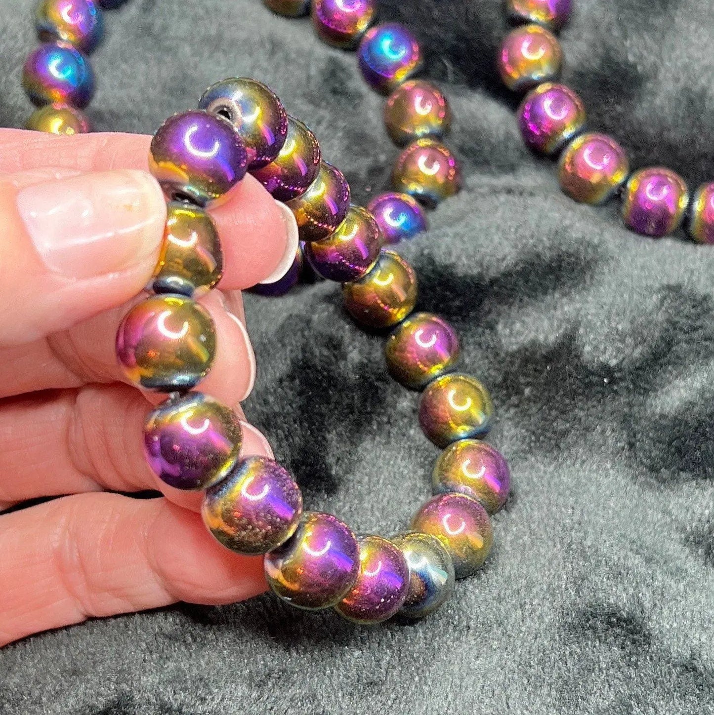 Rainbow Hematite Bracelet 12 mm BRC-0050 Shop Wholesale Crystals