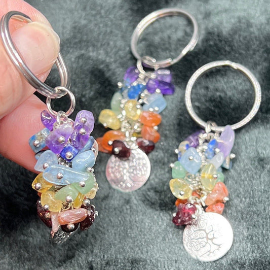 Tree Of Life Chakra Crystal Keychain 1166