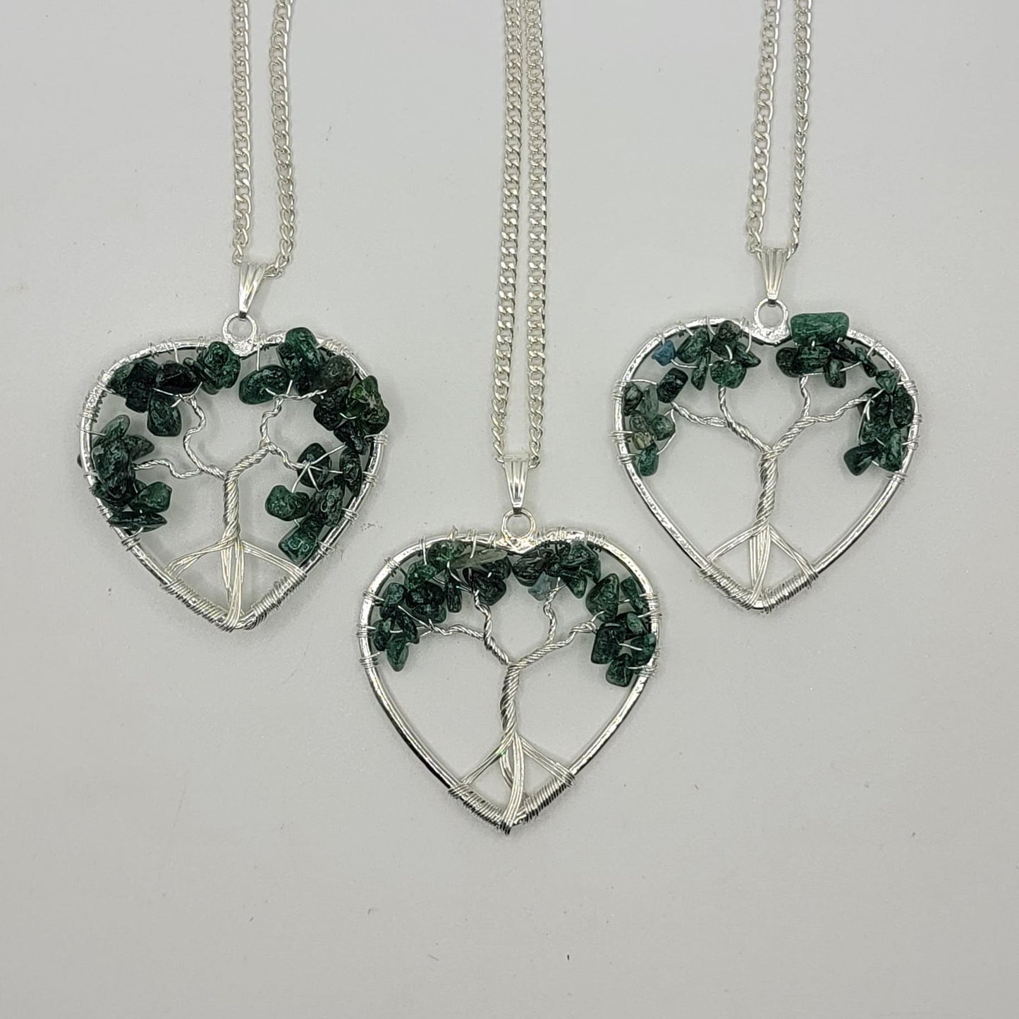 Moss Agate Wire Wrapped Tree of Life Necklace (Handmade) 1137