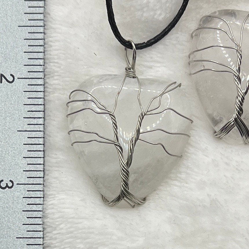 Clear Quartz Heart Necklace NCK-2663 Tree Of Life Wire Wrapped Necklace