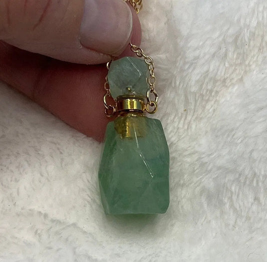 Green Fluorite Faceted Potion Bottle Necklace with Screw On Cap NCK-2646 Shop Wholesale Crystals