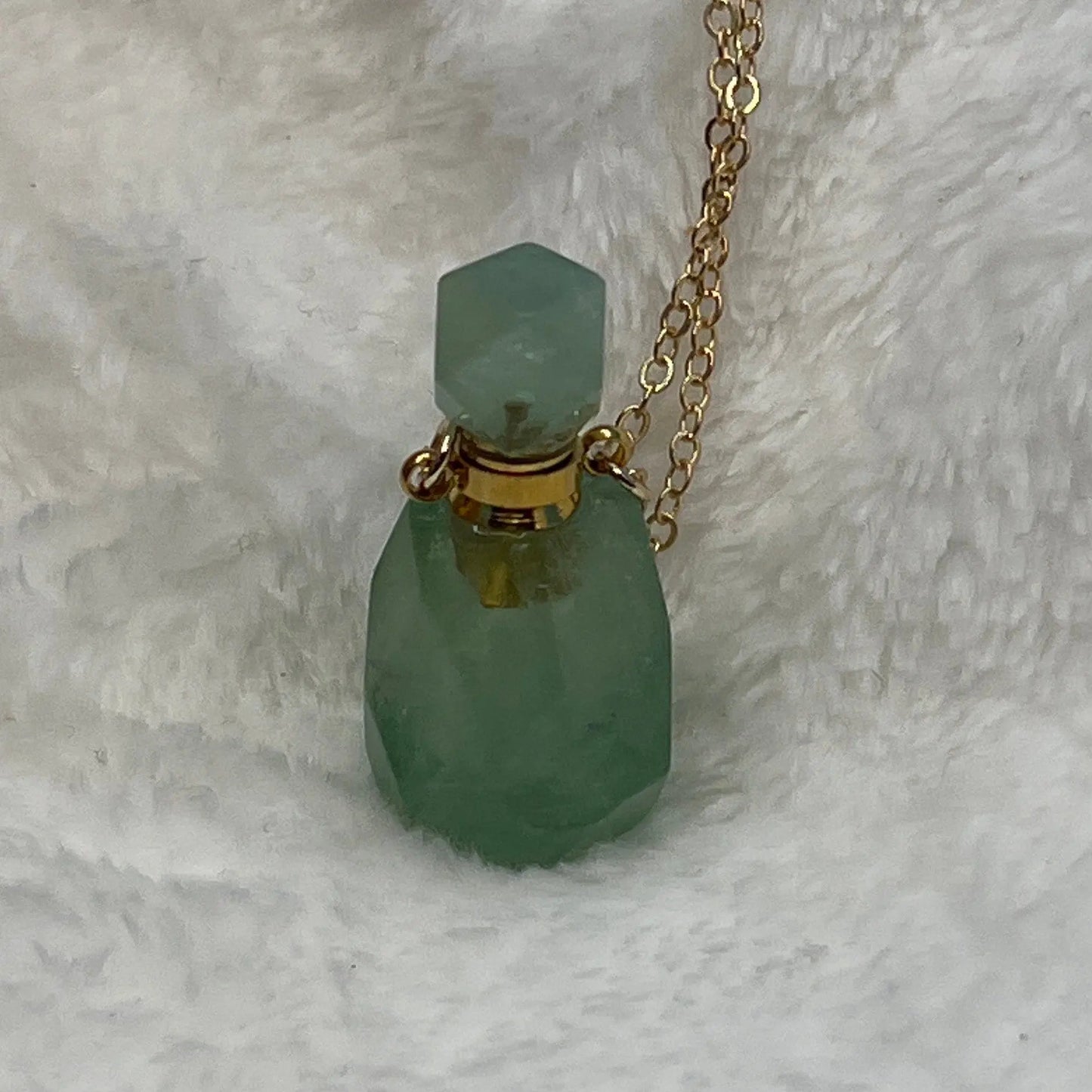 Green Fluorite Faceted Potion Bottle Necklace with Screw On Cap NCK-2646 Shop Wholesale Crystals