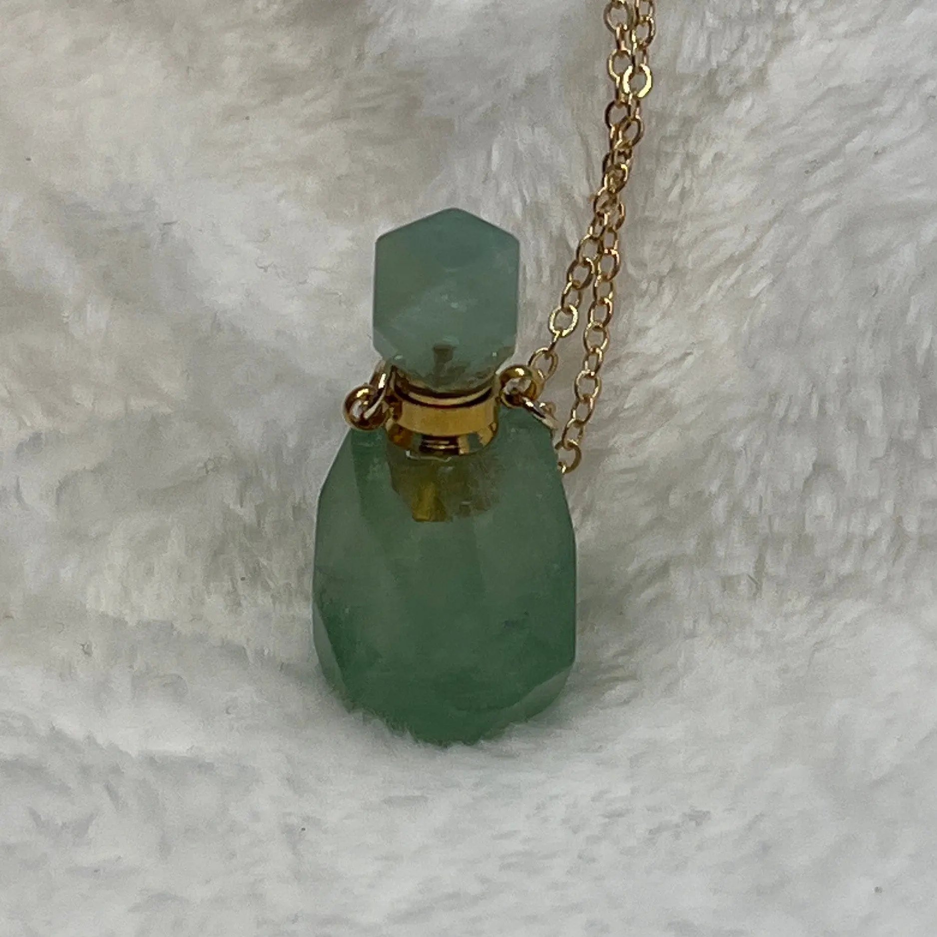 Green Fluorite Faceted Potion Bottle Necklace with Screw On Cap NCK-2646 Shop Wholesale Crystals