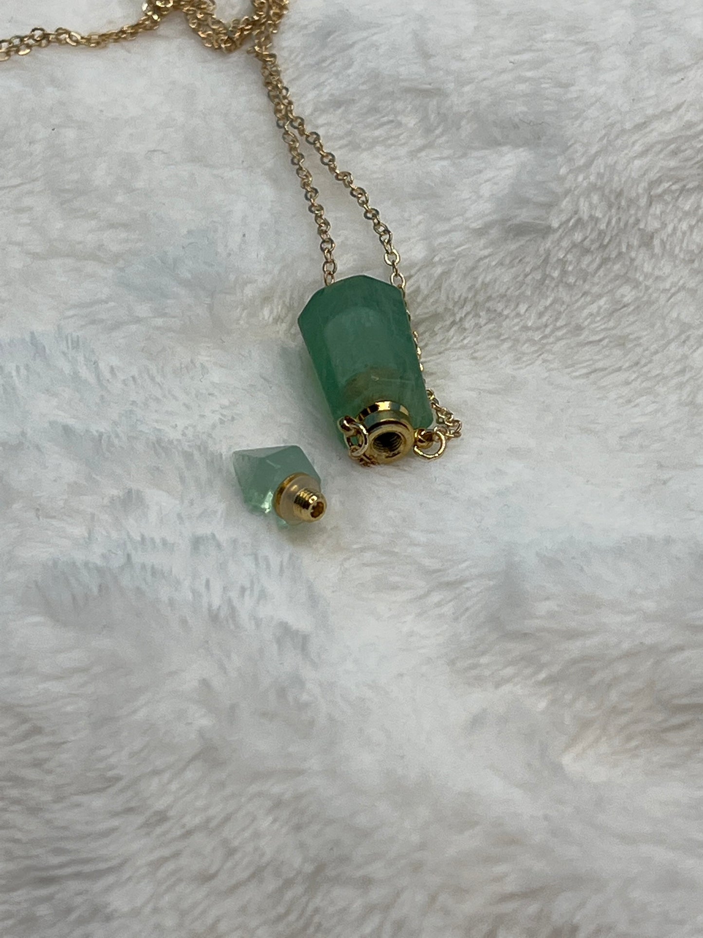 Green Aventurine Faceted Potion Bottle Necklace with Screw On Cap NCK-2644