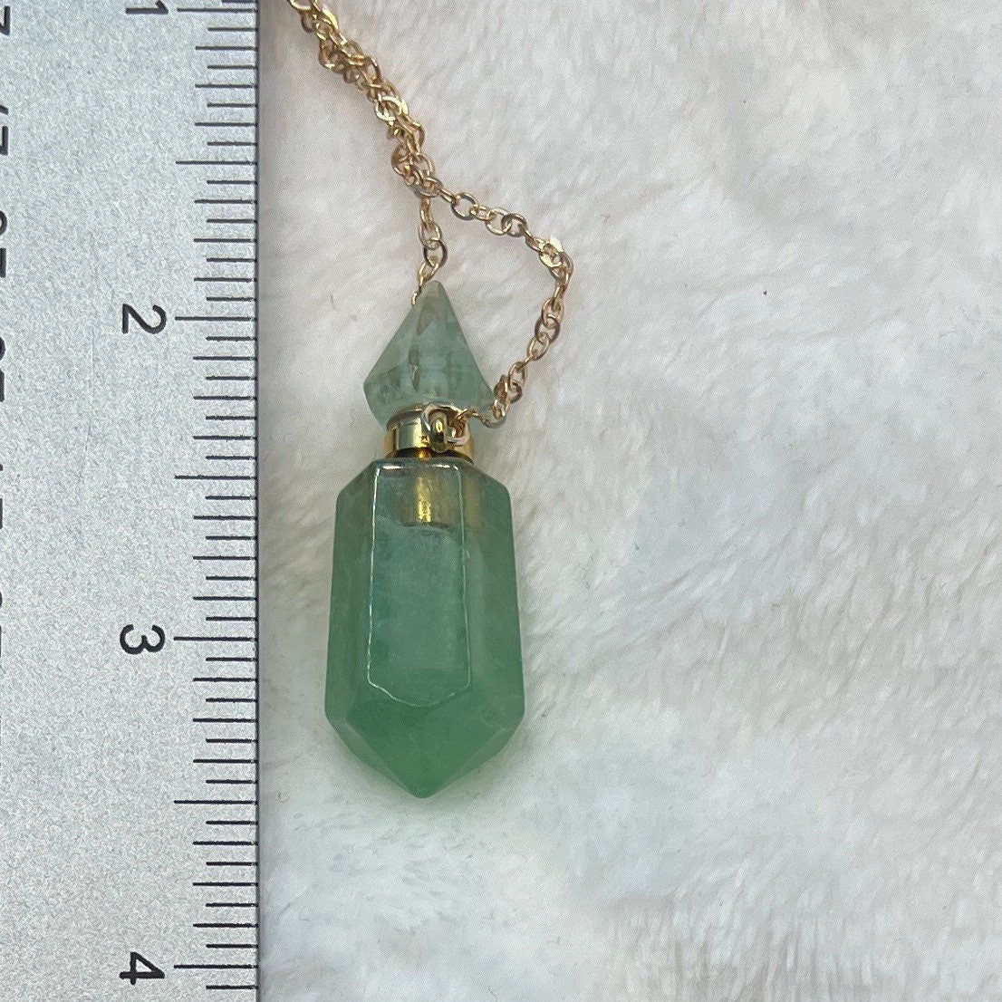 Green Aventurine Faceted Potion Bottle Necklace with Screw On Cap NCK-2644