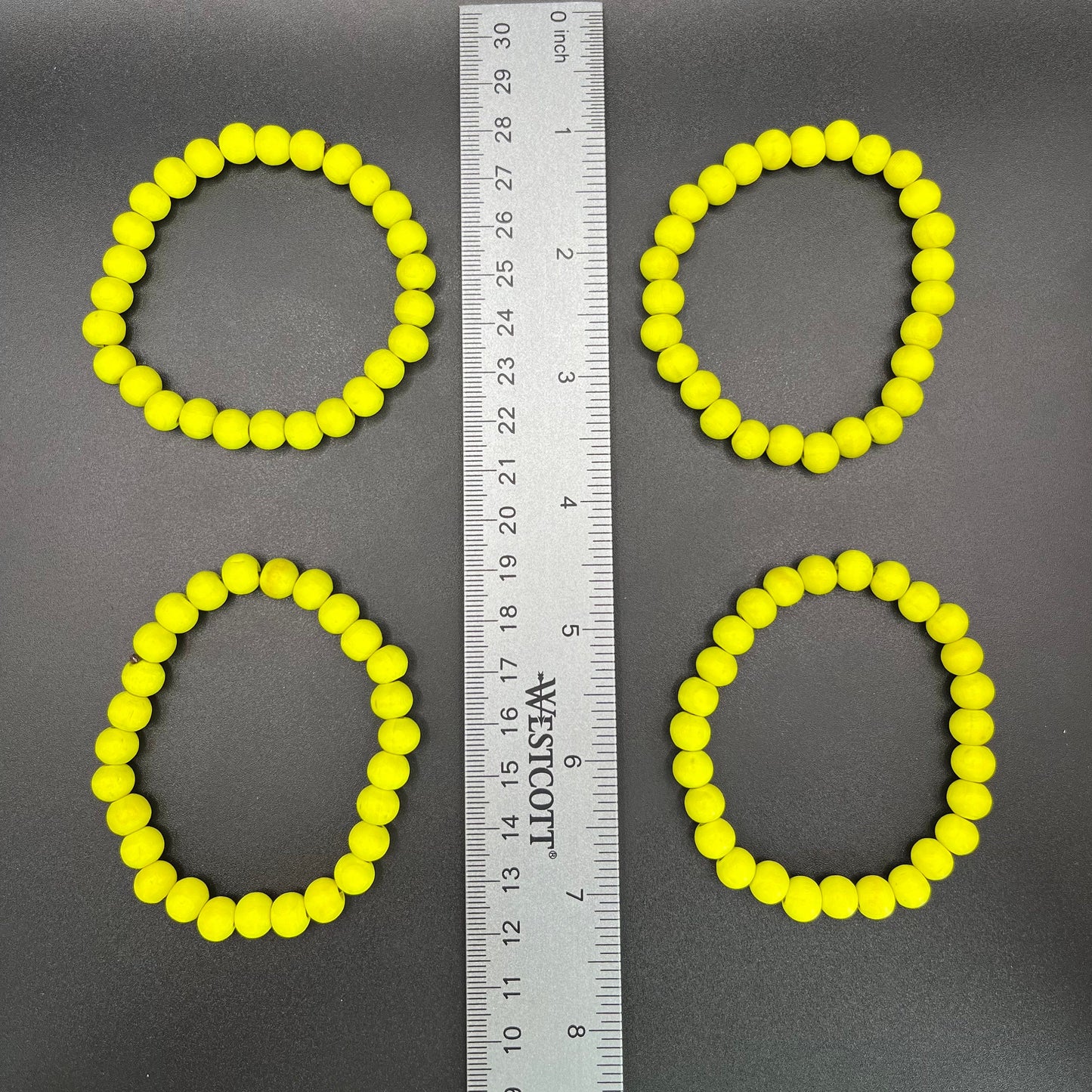 Wooden Beaded Bracelet, Bright Yellow 1136