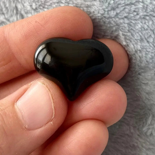 Black Onyx Puffy Heart (Approx. 3/4” x 1”) 0541-A Shop Wholesale Crystals