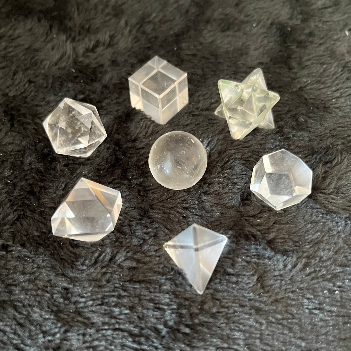 Clear Quartz 7-piece Sacred Geometry Kit E-0009