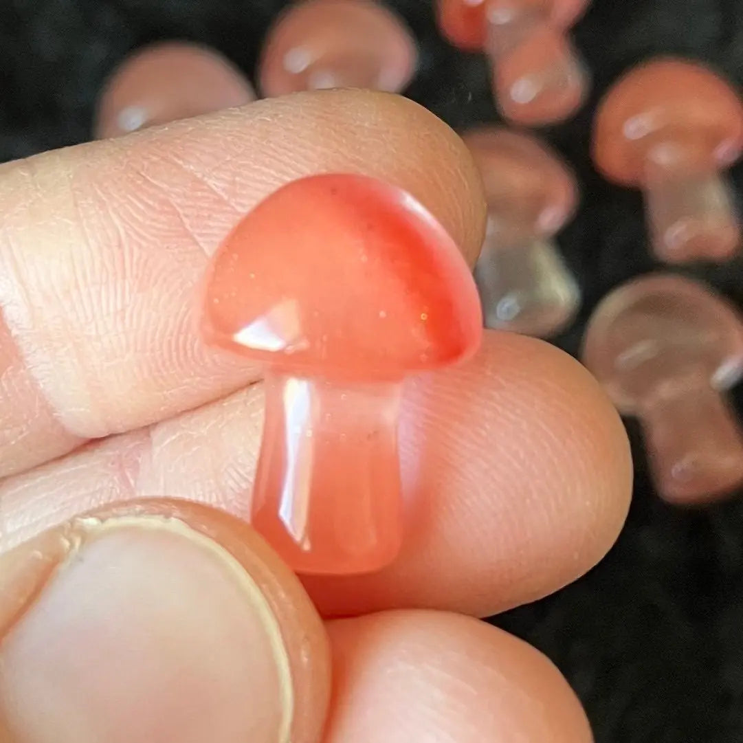 Cherry Carved Mushroom  (Approx. 5/8”-3/4”) 0002 Shop Wholesale Crystals