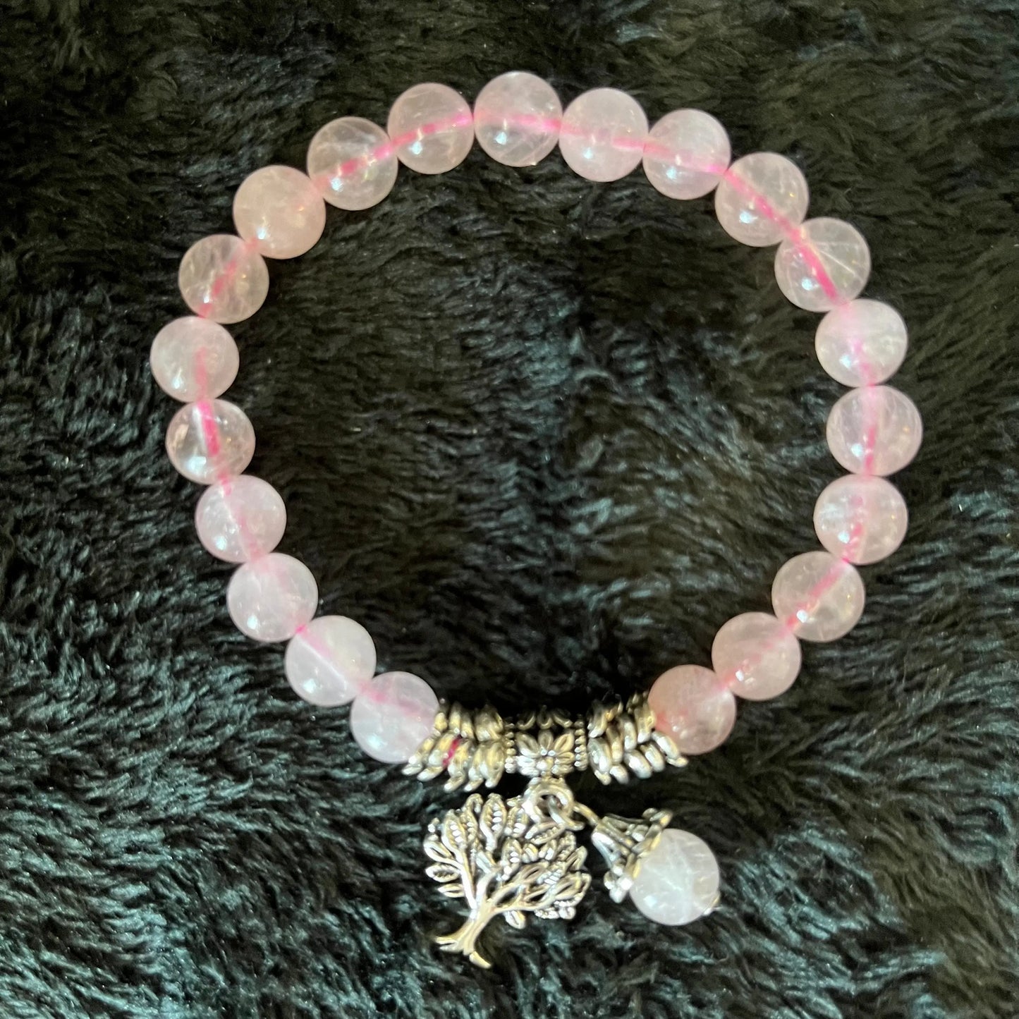 Rose Quartz Tree of Life Charm Bracelet BRC-0191 Shop Wholesale Crystals