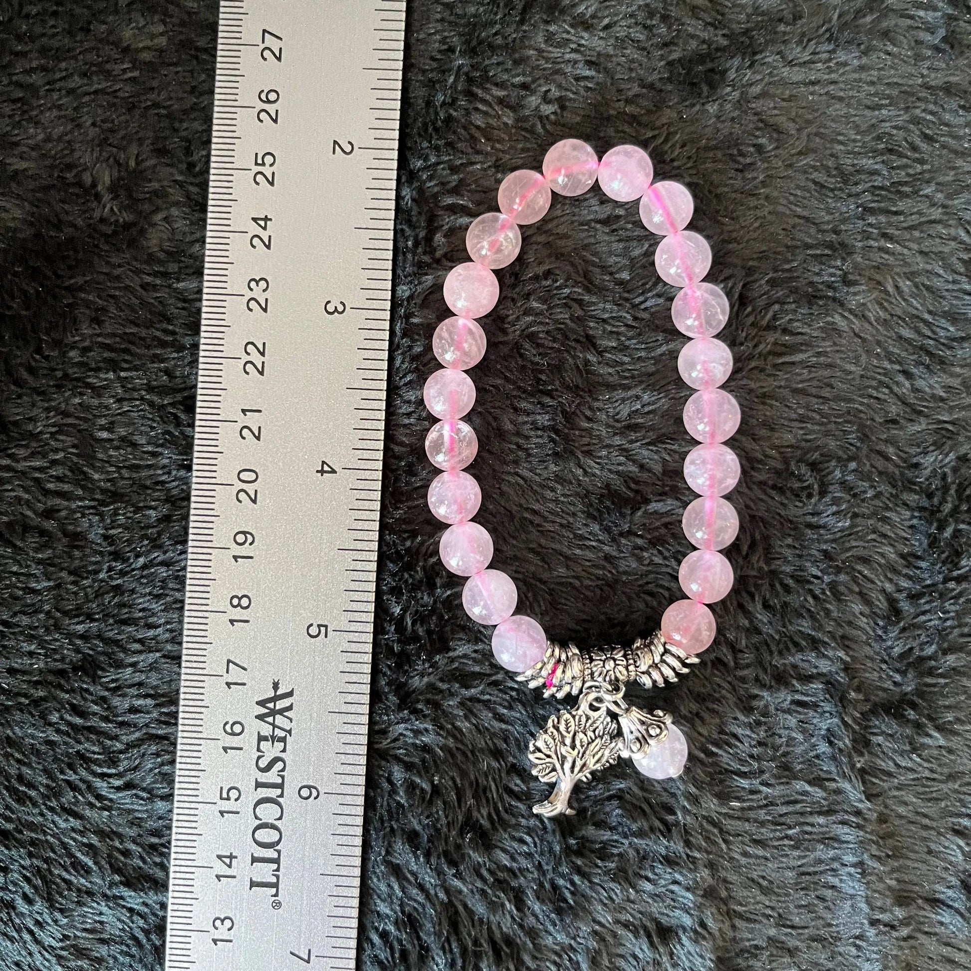Rose Quartz Tree of Life Charm Bracelet BRC-0191 Shop Wholesale Crystals