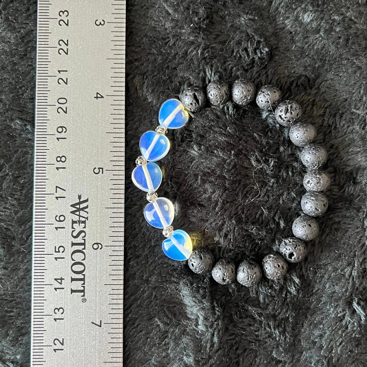 Opalite Heart Lava Bracelet BRC-0113 Shop Wholesale Crystals