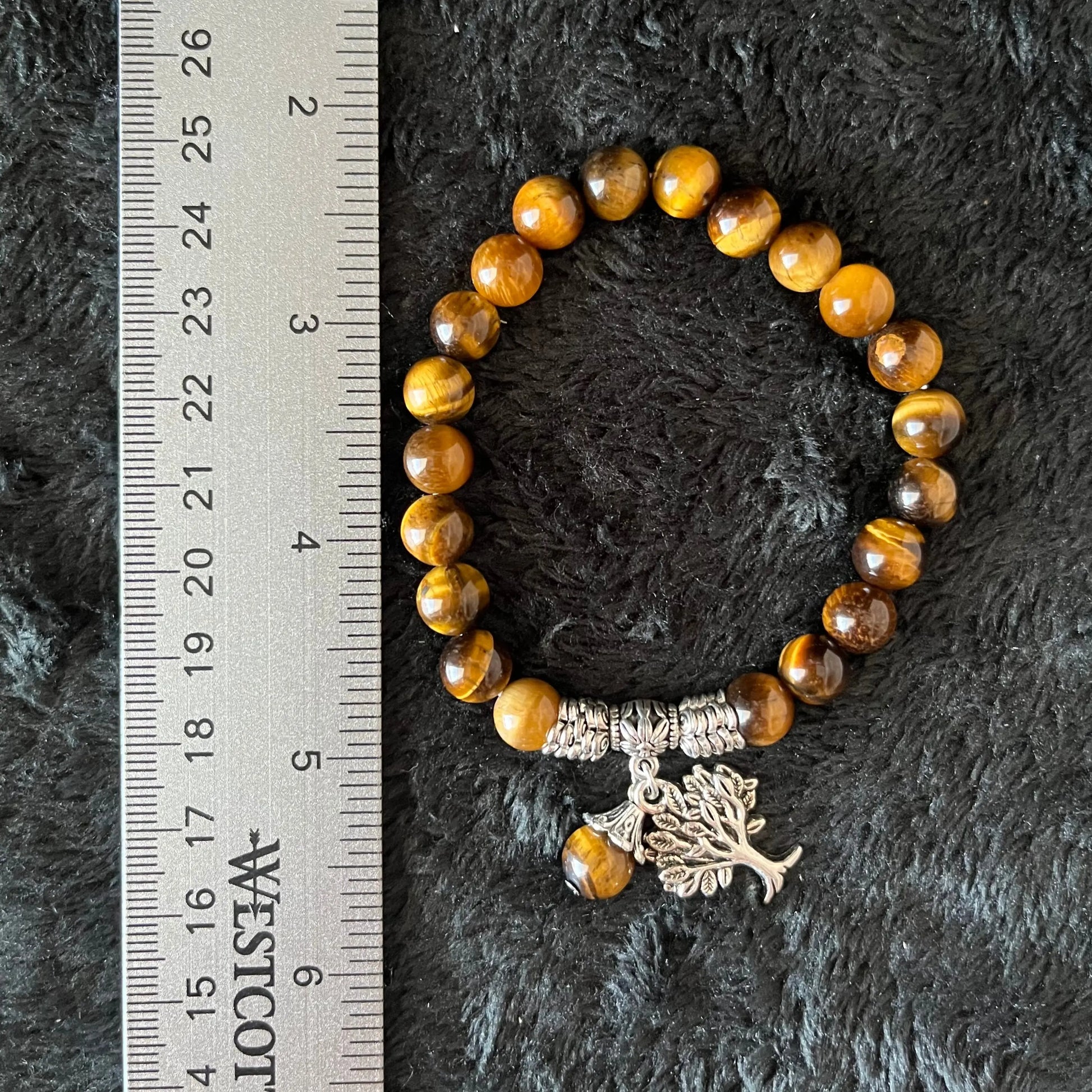 Tiger Eye Tree of Life Charm Bracelet     BRC-0196 Shop Wholesale Crystals