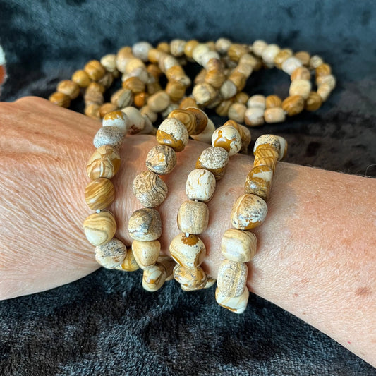 Picture Jasper Chunky Pebble Bracelet BRC-0213 Shop Wholesale Crystals