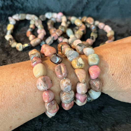 Rhodonite Chunky Pebble Bracelet BRC-0207 Shop Wholesale Crystals